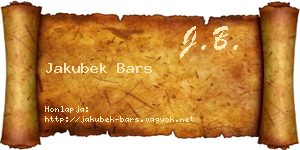Jakubek Bars névjegykártya